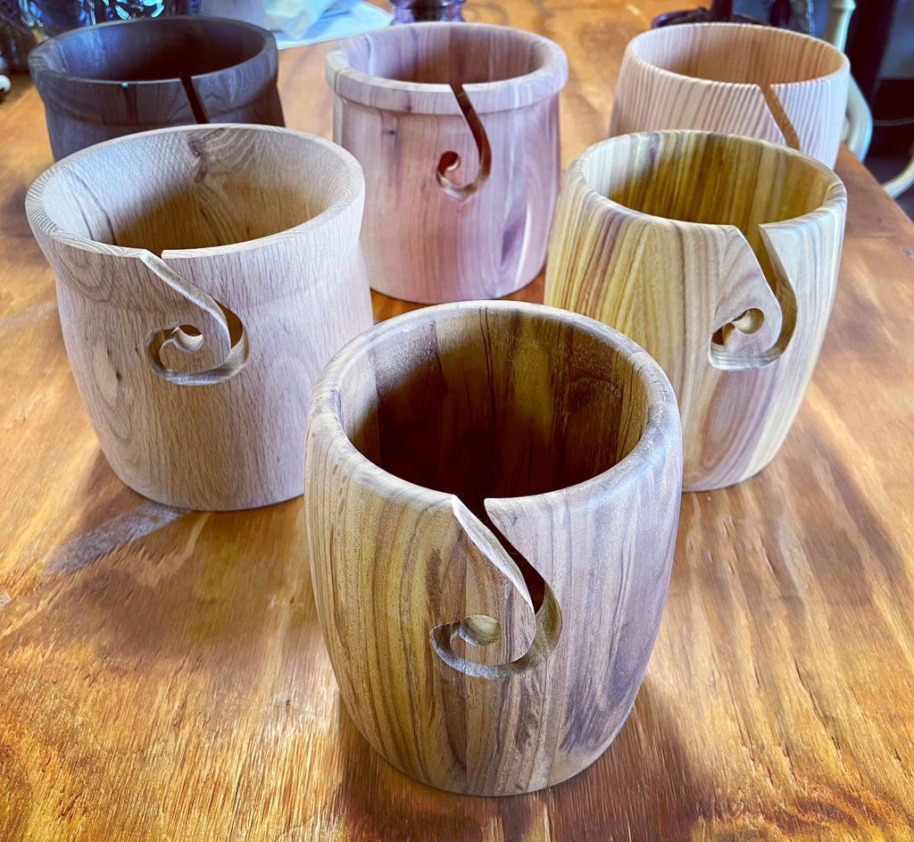 One of a kind wood Yarn Bowls