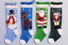 Ann Norling #1013 Christmas Stocking (Snowman, Reindeer, Santa, Nutcracker)